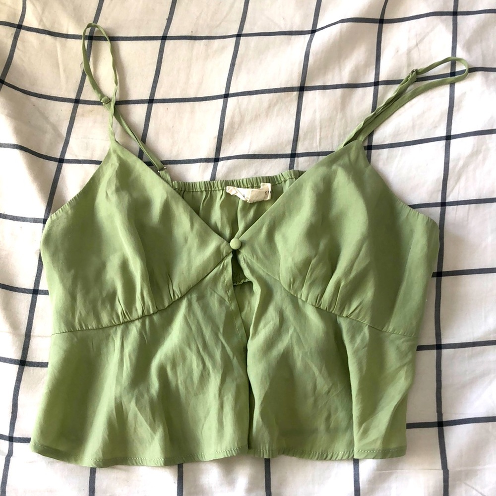 PacSun LA Hearts green flowy tank